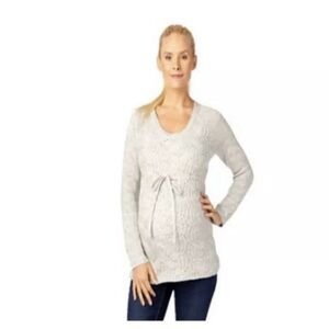 Maternity Oh Baby By Motherhood, Scoop Neck Knit Sweater, NWT Sz M, Gray